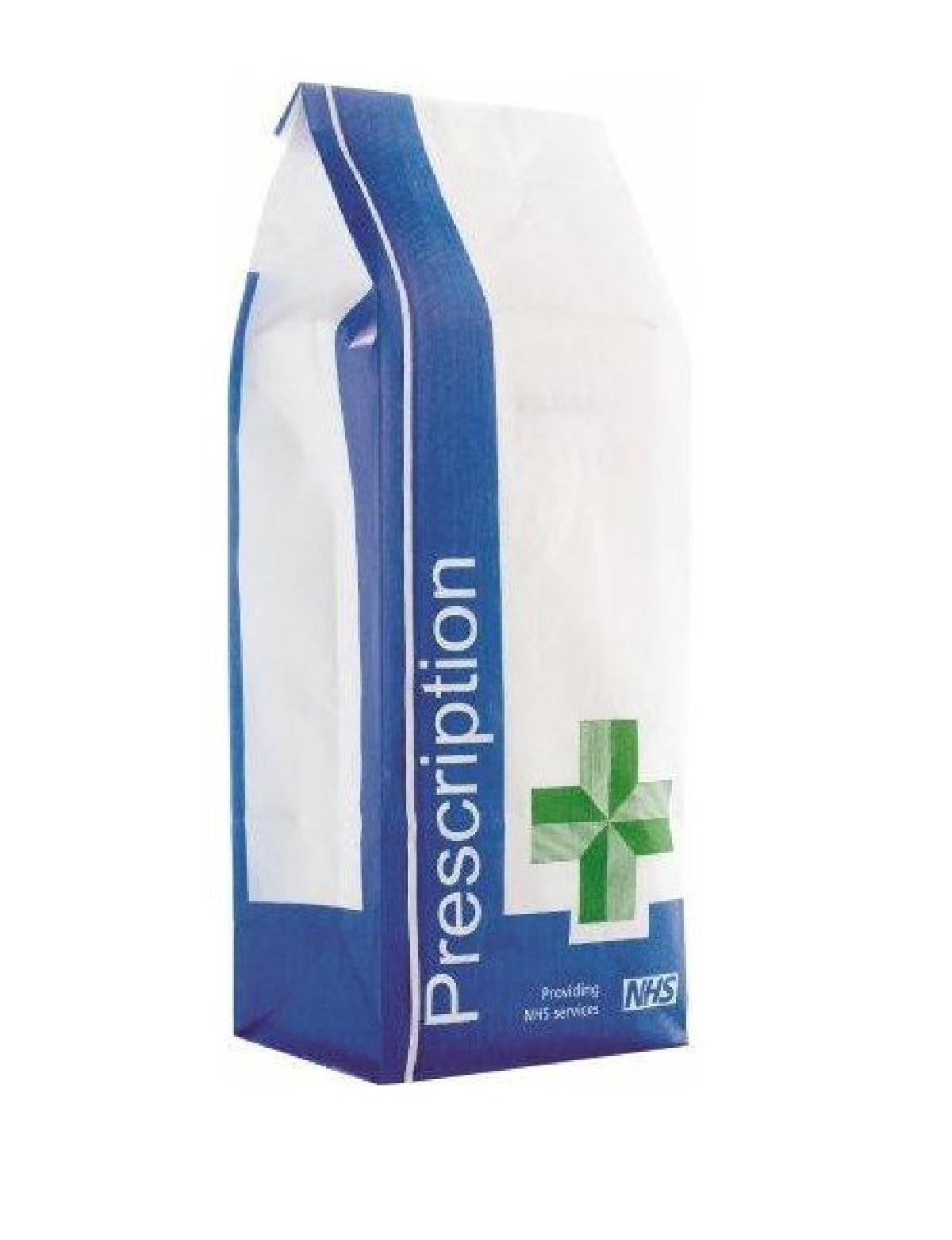 Size 3 Prescription Bag - 2" x 3.5" x 11" - Printed NHS Green Cross (Pack of 1000)