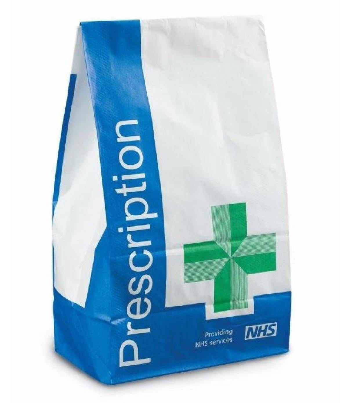 Size 5 Prescription Bag - 3.75" x 6" x 12.5" - Printed NHS Green Cross (Pack of 1000)