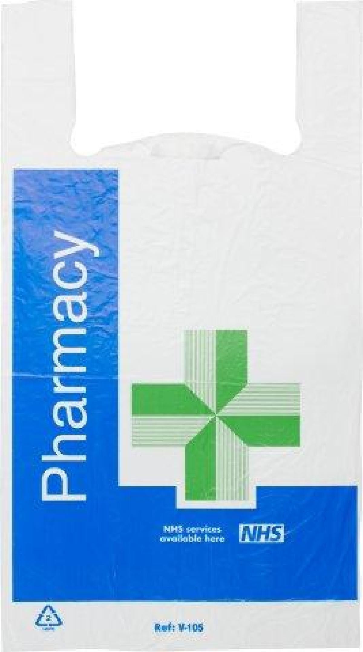 Small Punch Handle Printed Green Cross Carrier - 12x8 - 2000 per box